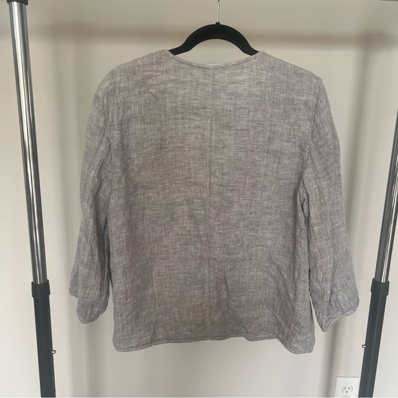 Eileen Fisher Grey Linen Jacket - Picture 2 of 4